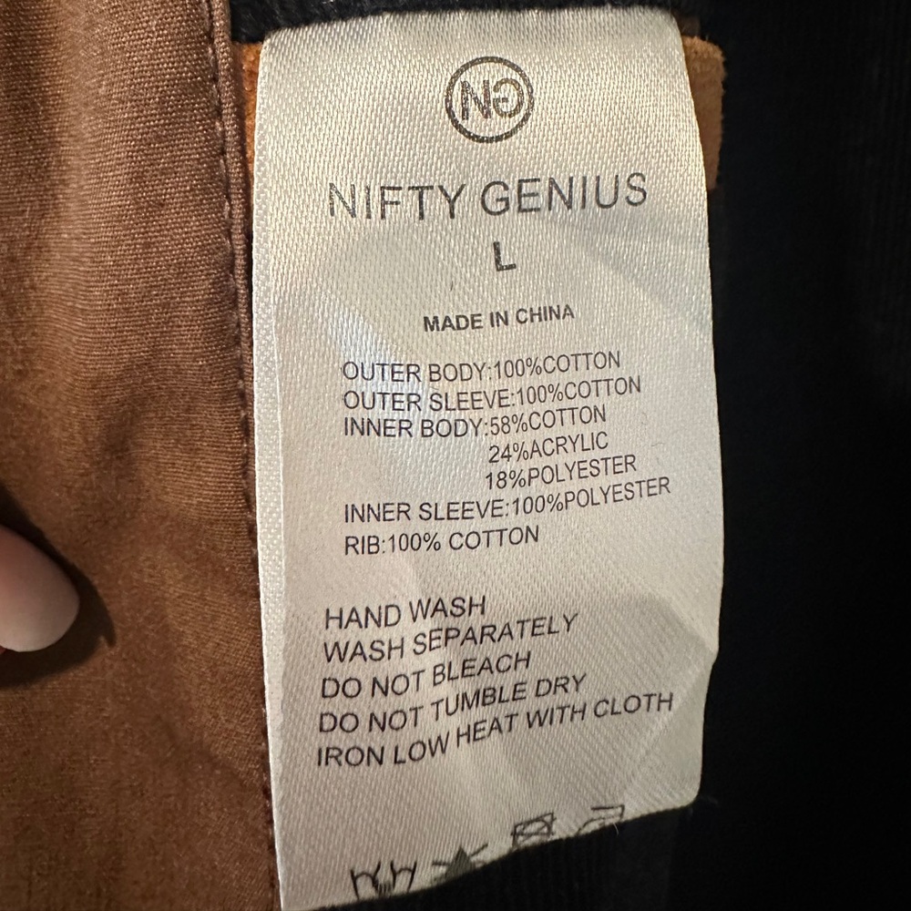 Nifty Genius Men’s Large Black/Brown Outdoor Jacket - Picture 8 of 8